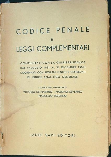 Codice penale e leggi complementari - copertina