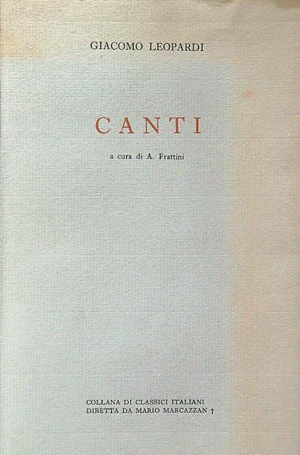 Canti - Giacomo Leopardi - copertina