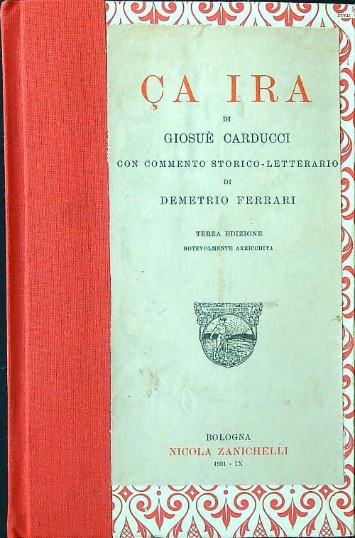 Ca Ira - Carducci - copertina