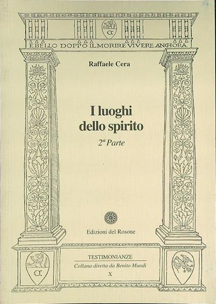 I luoghi dello spirito 2 parte - Raffaele Cera - copertina