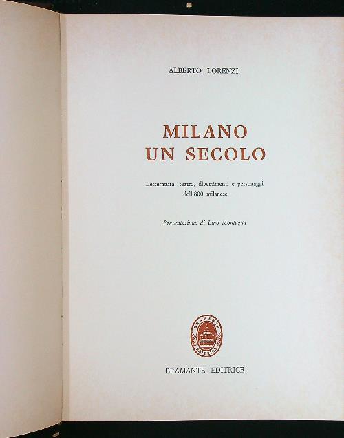 Milano un secolo - Alberto Lorenzi - copertina
