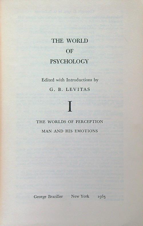 The world of psychology vol. I