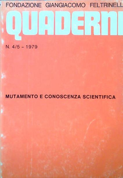 Quaderni 4-5/1979 Mutamento e conoscenza scientifica - copertina