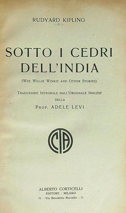 Sotto i cedri dell'India - Rudyard Kipling - copertina