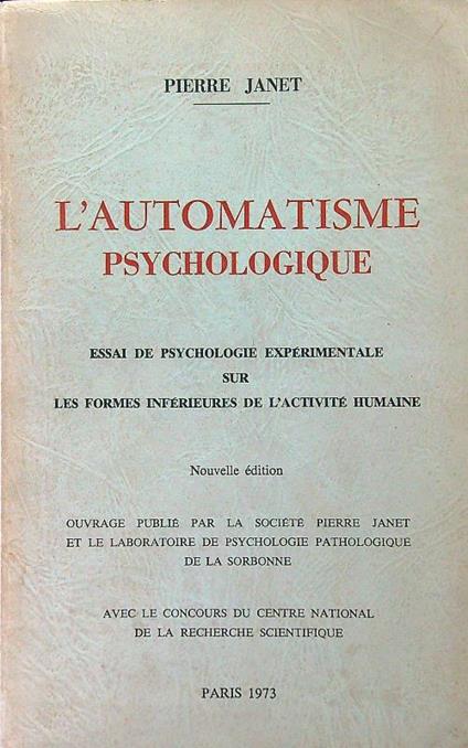 L' automatisme psychologique - Pierre Janet - copertina