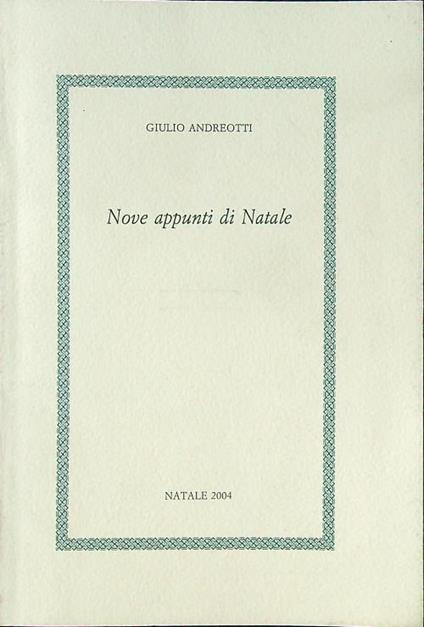Nove appunti di Natale - Giulio Andreotti - copertina