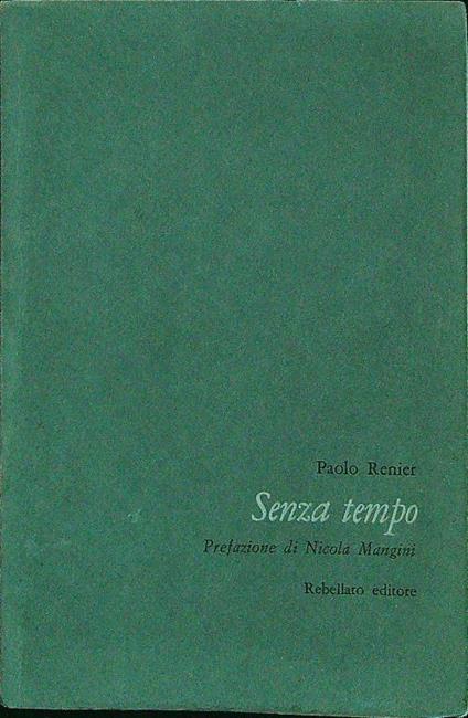 Senza tempo - Paolo Renier - copertina