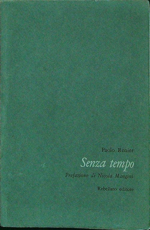 Senza tempo - Paolo Renier - copertina