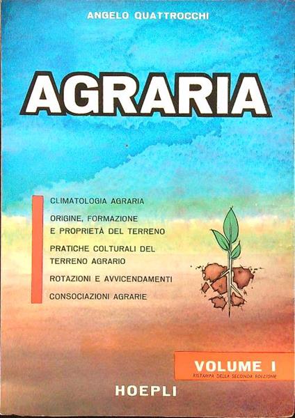 Agraria vol. I - Angelo Quattrocchi - copertina