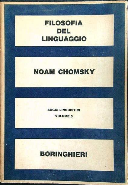 Filosofia del linguaggio vol. 3 - Noam Chomsky - copertina