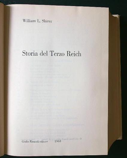 Storia del terzo Reich - W. Shirer - copertina