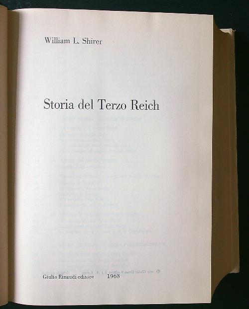 Storia del terzo Reich - W. Shirer - copertina