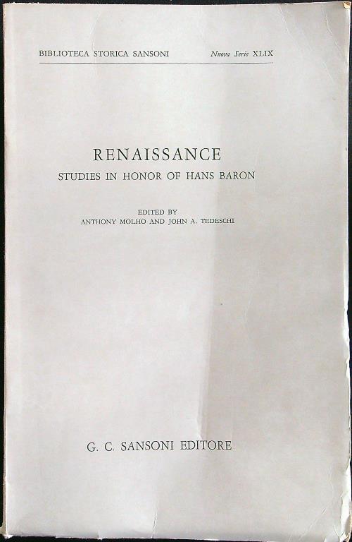 Renaissance studies in honor of Hans Baron