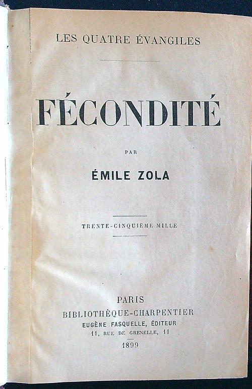 Fecondite - Zola. Emile - copertina