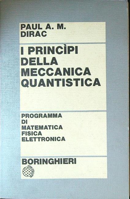 I principi della meccanica quantistica - copertina