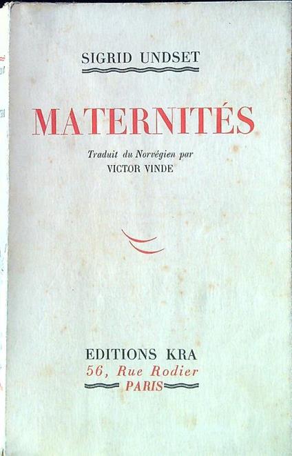 Maternités - Sigrid Undset - copertina