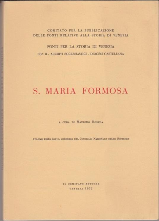 S. Maria Formosa - Maurizio Rosada - copertina