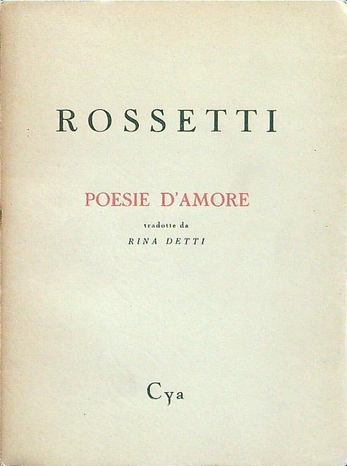 G.C. Rossetti Poesie d'amore - Rossetti - copertina