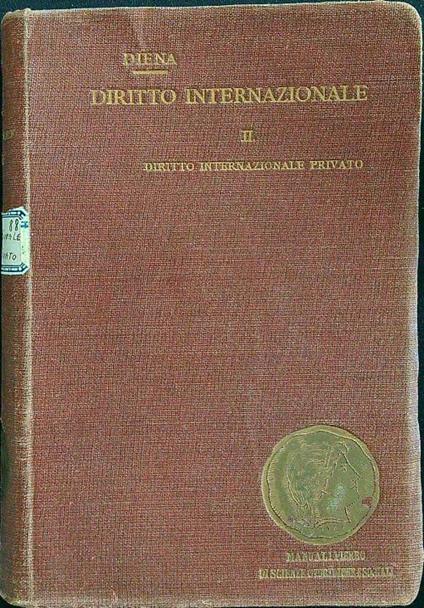 Diritto internazionale II - Diena - copertina