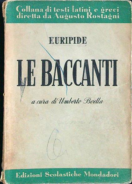 Le baccanti - Euripide - copertina