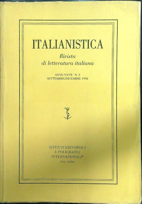 Italianistica n. 3 1998 settembre/dicembre