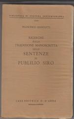 Ricerche sulla tradizione manoscritta delle sentenze di Publilio Siro