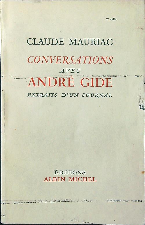 Conversations avec Andrè Gide - Claude Mauriac - copertina
