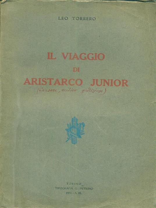Il viaggio di Aristarco Junior - Leo Torrero - copertina