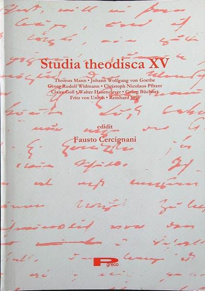 Studia theodisca XV - Fausto Cercignani - copertina