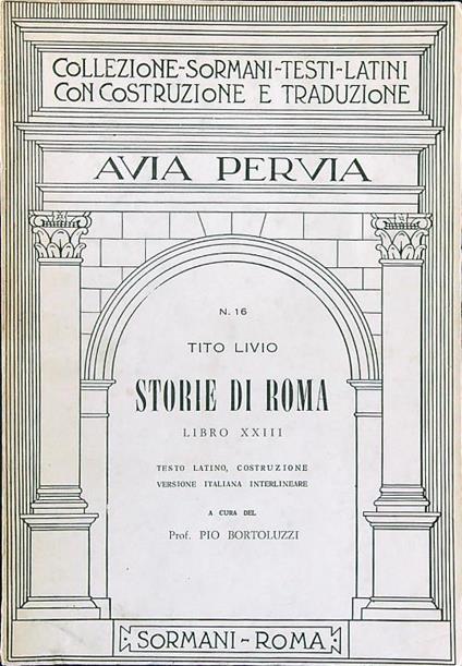 Storie di Roma libro XXIII - Tito Livio - copertina