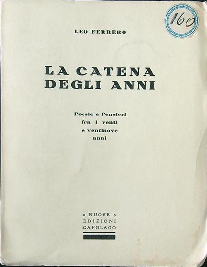 La catena degli anni - Leo Ferrero - copertina