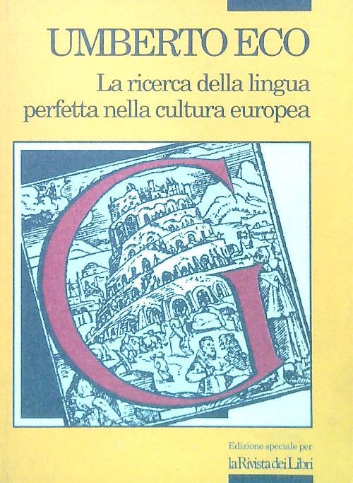 La ricerca della lingua perfetta nella cultura europea - Umberto Eco - copertina