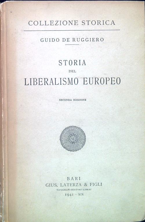 Storia del Liberalismo Europeo