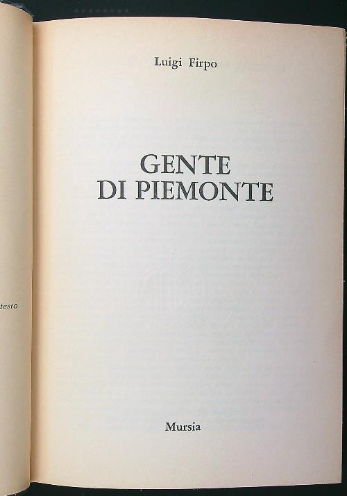 Gente di Piemonte - Luigi Firpo - copertina