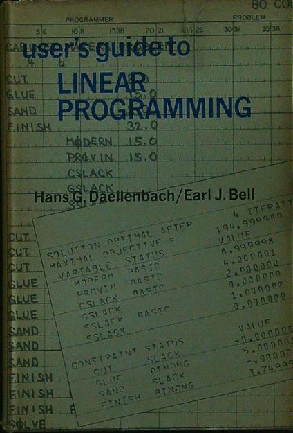 User's guide to linear programming - Daellenbach - copertina