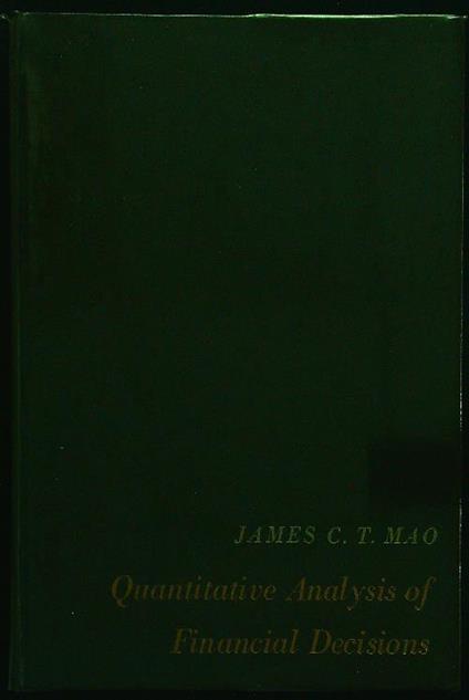 Quantitative analysis of financial decisions - Mao - copertina