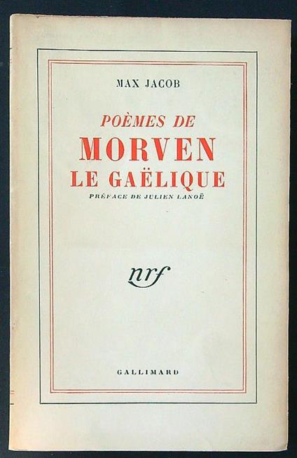 Poemes de Morven le Gaelique - Max Jacob - copertina