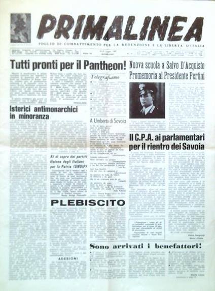 Primalinea - Anno XII, N. 14/16-31 Luglio 1980 - copertina