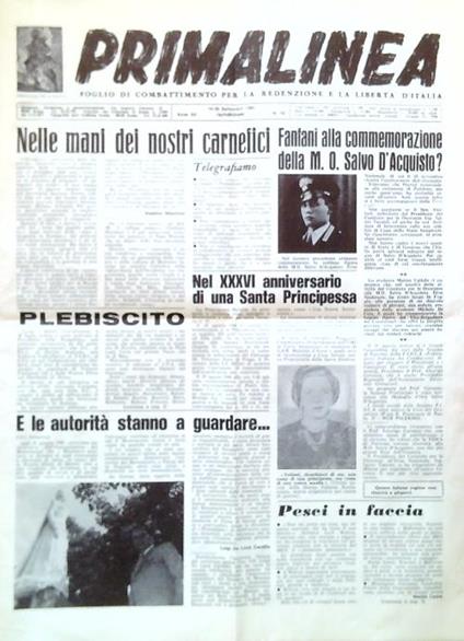 Primalinea - Anno XII, N. 16/16-30 Settembre 1980 - copertina
