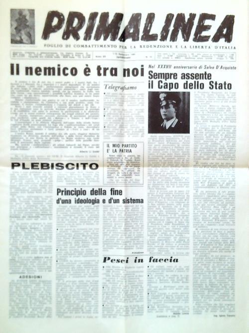 Primalinea - Anno XII, N. 15/1-15 Settembre 1980 - copertina
