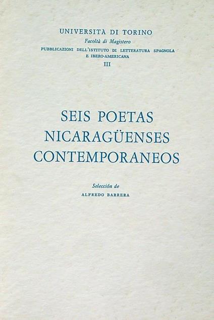 Seis poetas nicaraguenses contemporaneos - copertina