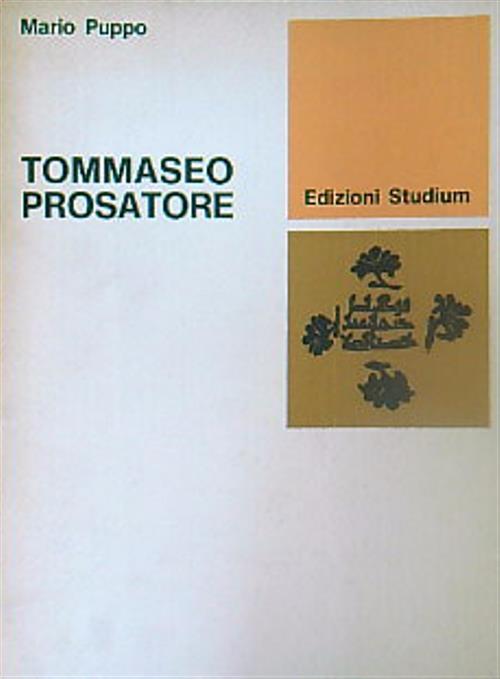 Tommaseo prosatore - Mario Puppo - copertina