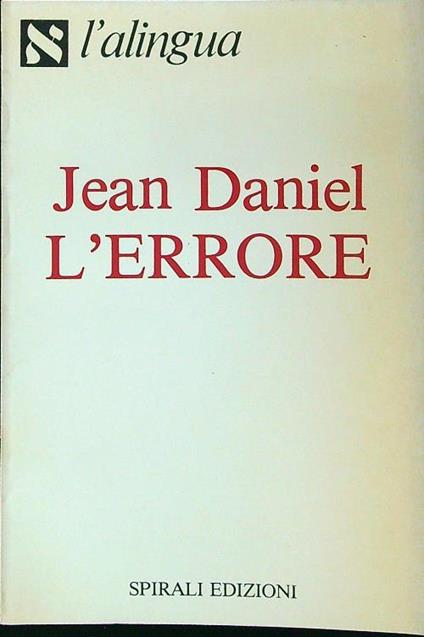 L' errore - Jean Daniel - copertina