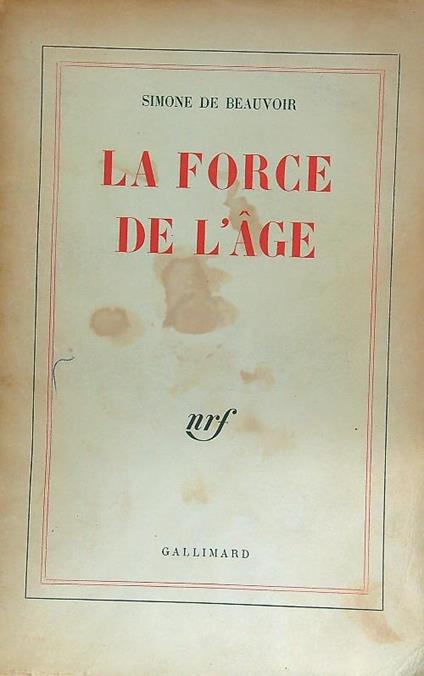 La force de l' age - Simone De beauvoir - copertina