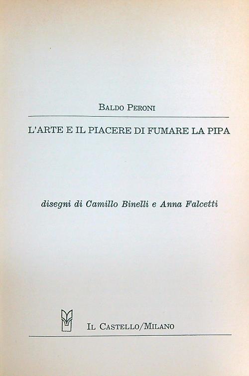L' arte e il piacere di fumare la pipa - Baldo Peroni - copertina