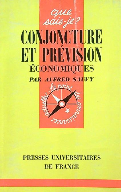 Conjoncture et prevision economiques - Alfred Sauvy - copertina