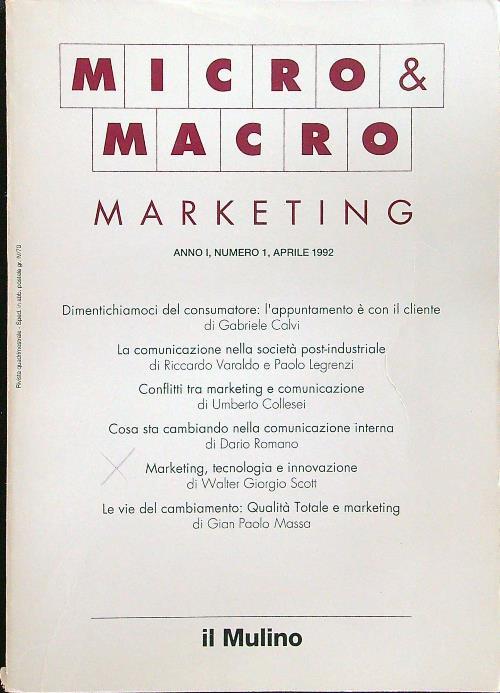 Micro Macro Marketing 1 aprile 1992