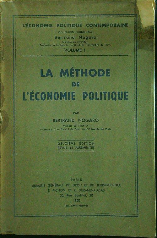 La methode de l'economie politique
