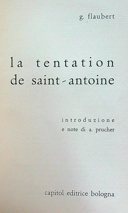 La tentation de Saint Antoine - G. Flaubert - copertina