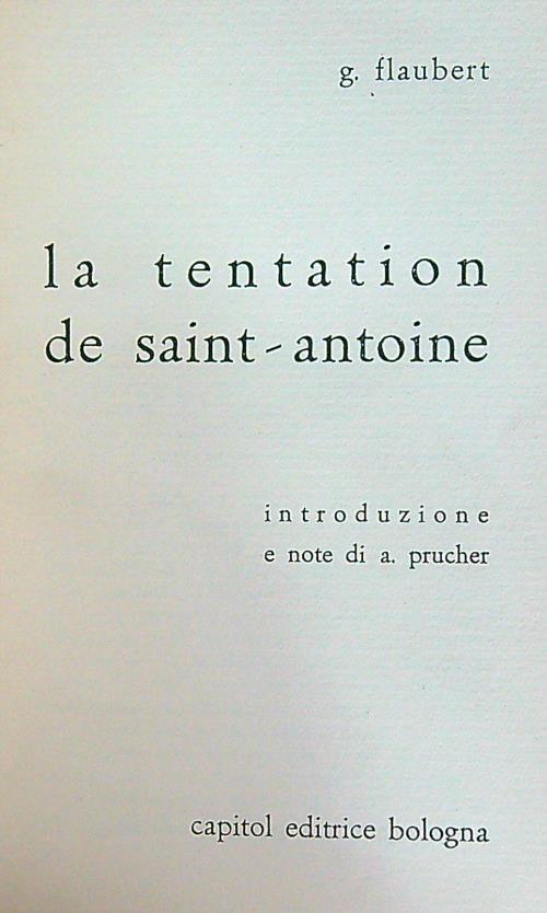 La tentation de Saint Antoine - G. Flaubert - copertina